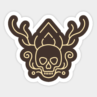 Skull Line 3 Sticker